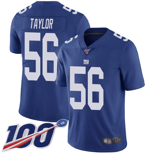 Men New York Giants #56 Lawrence Taylor Royal Blue Team Color Vapor Untouchable Limited Player 100th Season Football NFL Jersey->new york giants->NFL Jersey